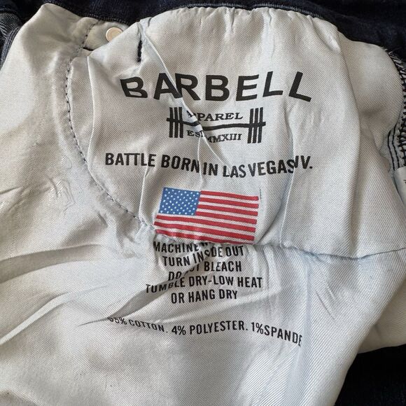 Barbell Apparel Jeans Mens Size 34 x 32 Blue Dark Wash Stretch Straight Denim - Picture 4 of 10